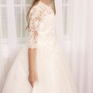 Elegant Cream Lace Kids Dress